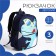 Baby backpack on lightning, 3 outer pockets, blue color