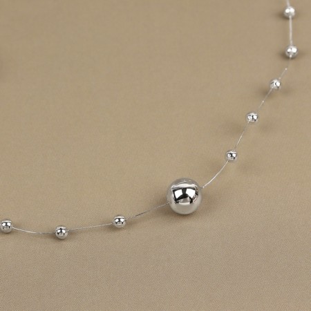 Pearls on the fishing line, 3/8 mm, 10 ± 1 m, silver color-1