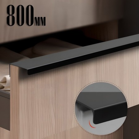 Profile handle Cappio RT001BL, l = 800 mm, m/o 384 mm, black color black-1