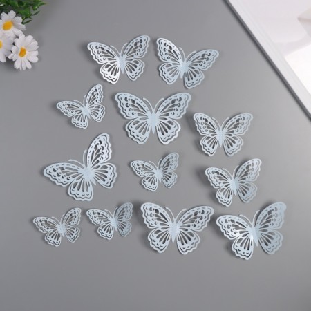 Stick Paper "Butterflies with patterns" matte blue set 12 pcs 12 cm, 10 cm, 8 cm