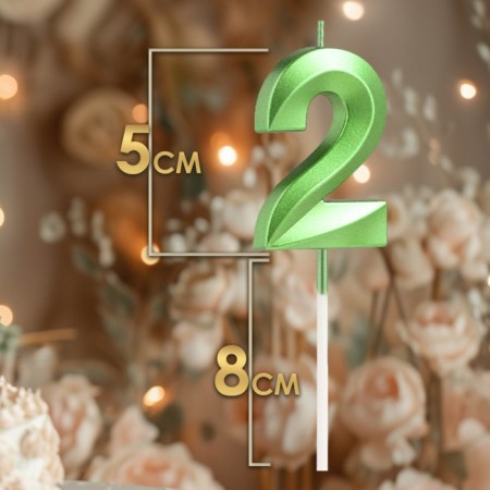 Candle in the cake on the ships "Fine", the number "2", the emerald, 5 cm-1