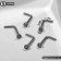 Piercing in the nose (nostille) rectangular, set 5 pcs., L = 7 mm, white color in silver