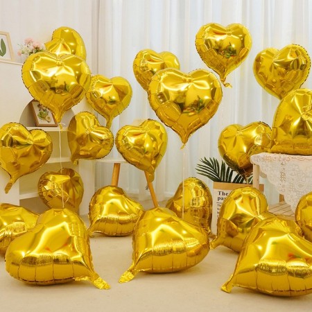 Foil ball 18 "heart", gold color-1