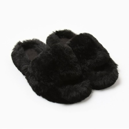 Women's slippers with open nose size 39, black-3