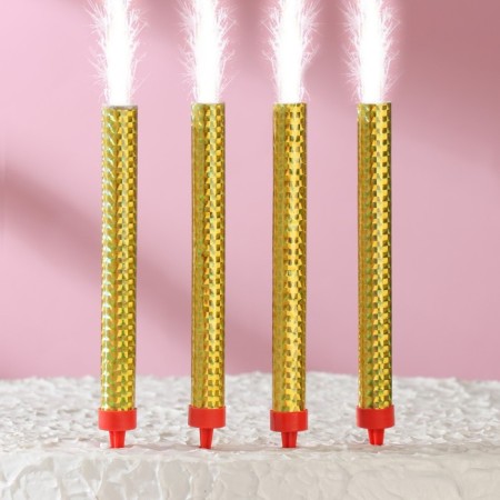 Candles Fountains for the Golden Sparks cake, 14 cm, 40 seconds, 4 pcs-4