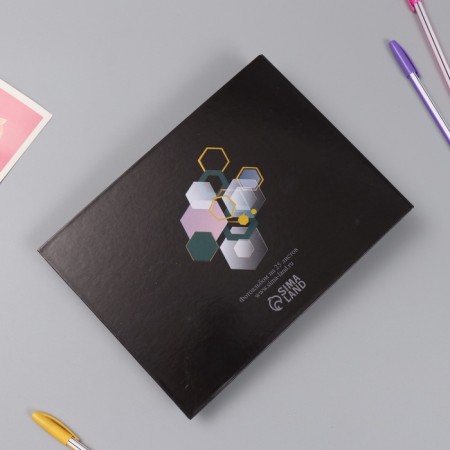 Photo album 25 sheets (stickers+rings) "Geometry" embossing gold 19x27x3 cm-13