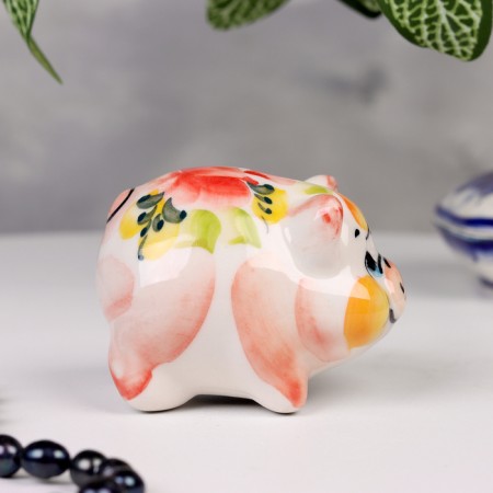 Souvenir "Pig Round", Big, Gzhel, Color-3