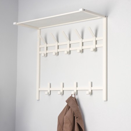 A hanger with a shelf of the 2-tier “Toronto 22”, 67 × 27 × 58.5 cm, white color-8