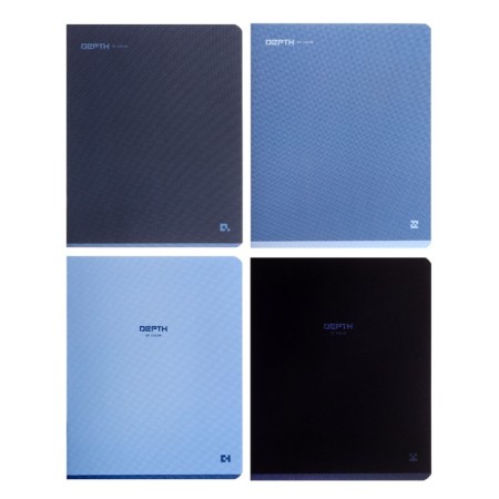 Notebook of 48 sheets in the BG Monocolor Blue cage, cover coated cardboard, Soft Touch, mix