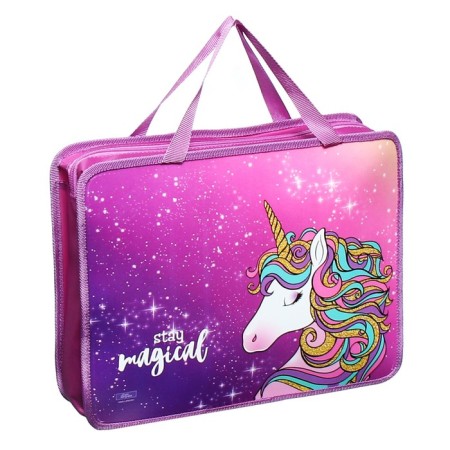 A folder with A4 handles, 330 x 260 x 75 mm, plastic, pens, Calligrata "Unicorn!"-2