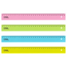Линейка 30 см Стамм "Neon Cristal", 4 цвета, микс