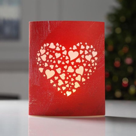 LED figure "Heart" 13 × 16 × 5 cm, cardboard, battery AAX2 (not complete), glow warm white