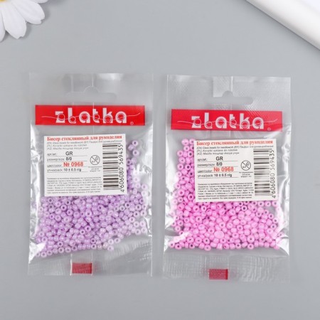 Beads "Zlatka" 08/0, 3 mm, 10 g 0968 Lilac mix-4