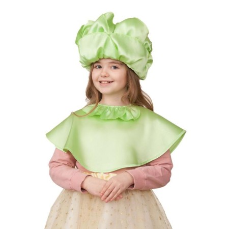 Carnival costume "cabbage", p. 30, height 116 cm: vest, headdress