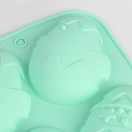 Silicone form on Easter "Hares and Chickens", Blue-1