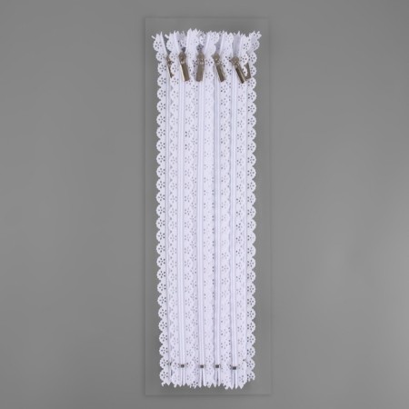 Lightning "Spiral", No. 3, insoluble, openwork, castle machine, 30 cm, white color-3