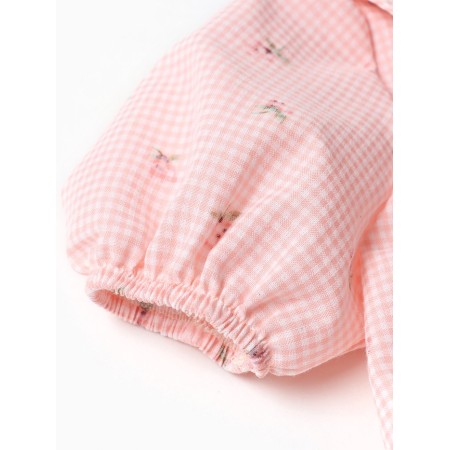 Baby dress I "flowers", height 86-92, pink-5