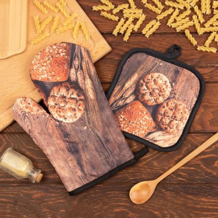 Kitchen set of the share "Baking" Squeezing 17*17 cm, mittens-seging 26*16 cm, 100% p/e