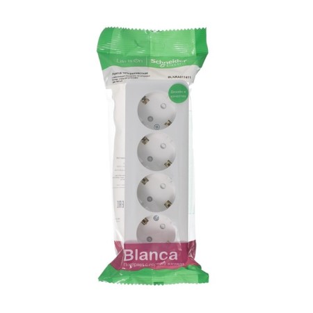 Four sketch SE BLANCA, 16 A, 250 V, invoice, with salary, curtains, IP20, white, Blnra011411-1
