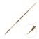 Synthetic brush, round, hard, shortened insert, rubloff series 1310 No. 0, a short handle is saturated with varnish, yellow clip