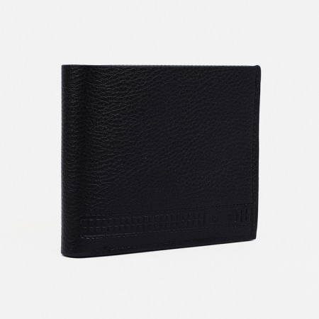 Male purse without fastening, compartment for coins, for cards, black color