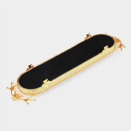 Fan -45 × 13 × 6 cm standing stand stand, gold metal color-3