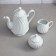 Tea Service "Carmen", 17 objects: cream 350 ml, 6 cups 200 ml, kettle 1.5 l, sugar tower 300 ml, 6 Smascher, porcelain, Iran