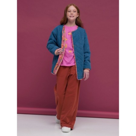 Bilateral jacket for girls, height 122 cm, jeans color-14