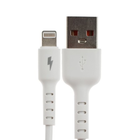 EXPLOYD EX-K-1262, Lightning-USB, 3 A, 1 m, charging/data transfer, silicone, white-1