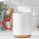 Sublimation mug with a curly hand "Heart" red inside and a pen standard 320ml