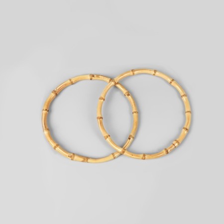 Handles for a bag, 2 pcs, bamboo, d = 15/17 cm, thickness 0.8 cm-1