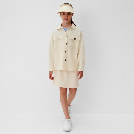 Рубашка для девочки MINAKU: Casual collection KIDS цвет бежевый, рост 134-7