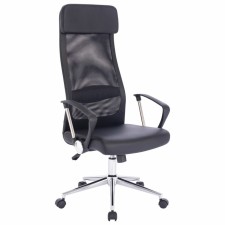 Armchair for the head of the Brabix Flight R EX-541, Chrome, Ecokozha, Nete, Black