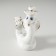Souvenir Ceramics "White Cobra with a bouquet and in a hat" with gold 3.5x5x9 cm