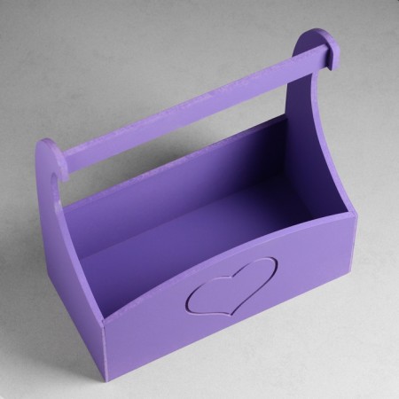 Wooden Kashpo "Symmetric Heart, Heart", with a pen, 25 × 12.5 × 10 (28) cm violet-2