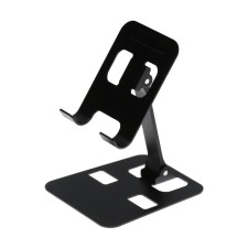 A phone stand, adjustable, folding, metal, rubber inserts, black
