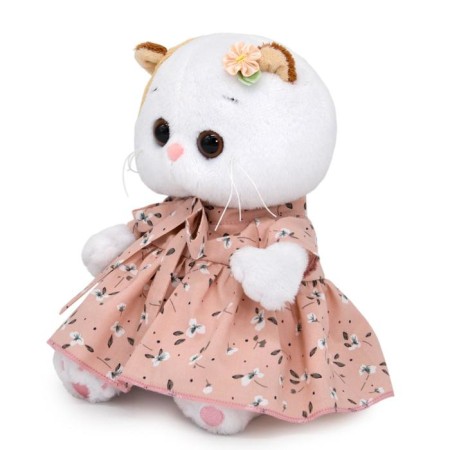 Soft toy "Lee Baby in a delicate pink dress with a bow", 20 cm-1
