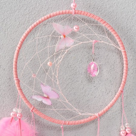 Dreams "Butterflies and ostrich feathers" pink d = 15 cm 50x15 cm-1