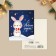 Happy New Year Hagd Postcard, Hare with a gift of 10.7 x 8.8 cm, New Year
