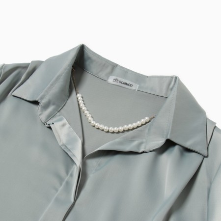 Female blouse, menthol color, one size (42-46)-2