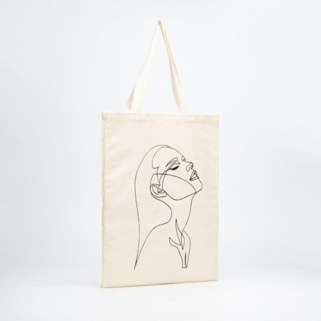 Bag - a chover in a bank, without a lining, without lightning, beige, “style”, 35 x 40 x 0.5 cm-1