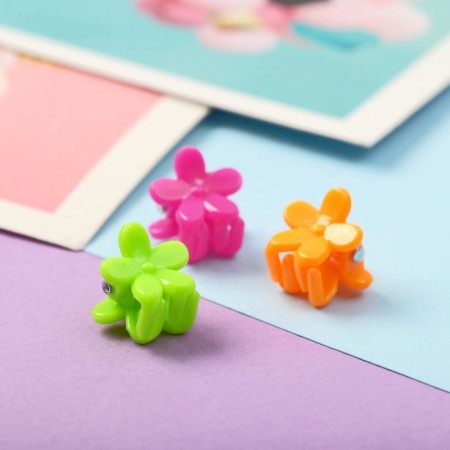 Hair crab "Doll" (set 10 pcs) Flower, 1.4 cm, mix-1
