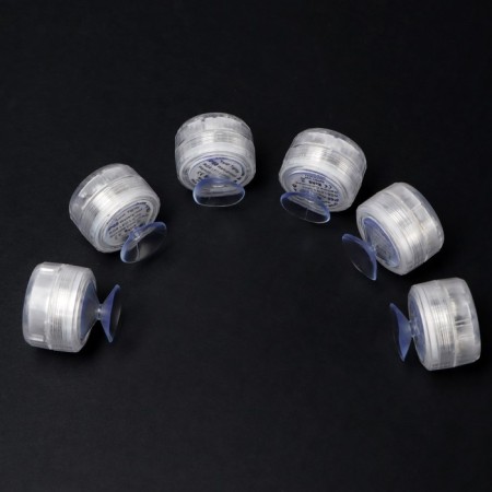 Waterproof lamp minimal mini, 3 x 1.9 cm, 6 pcs, from CR2032 (in the set), remote control, rgb, IP68-2