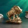 Figure "Bull on Stone" 29x38cm bronze with gilding