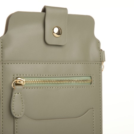 Female bag, cross-bodi, on the magnet, the color is green-3