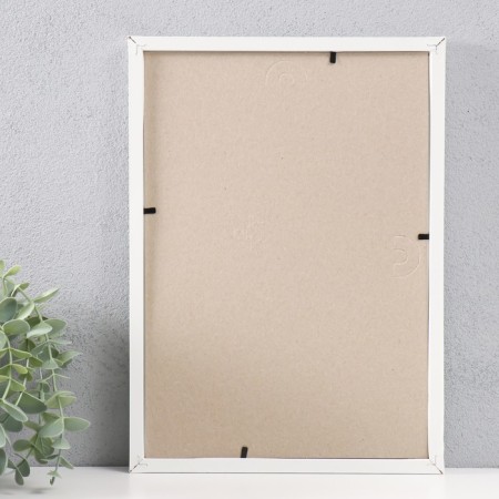 Photo frame MDF 21x30 cm, No. 5 "Simple", white (plastic screen)-2