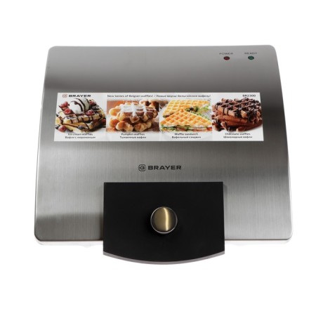 Brayer BR2300 electric clinter, 750 W, Belgian waffles, anti -stick coating, silver.-1