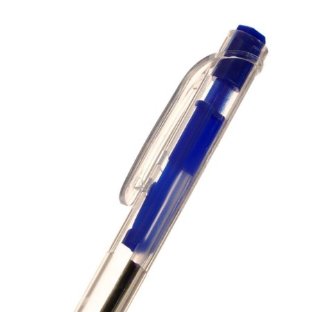 Automatic ball handle, 0.5 mm, blue rod, transparent case, with a corrugated holder-1