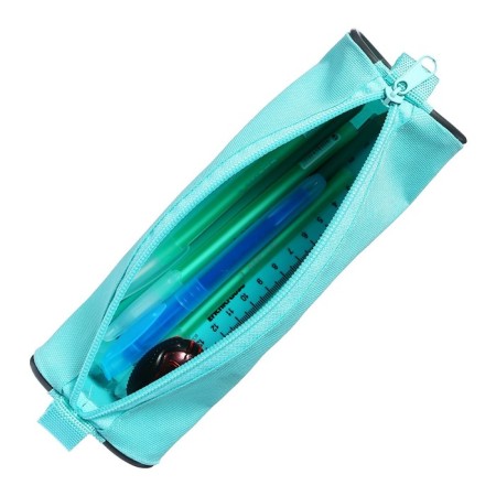 Cleaning set 10 objects (pencil case is 65 x 210 mm, pens 4 pieces Blue, ruler 15 cm, sharpener, pencil 2 pieces, textbook), turquoise-4