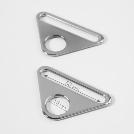 Semi-plastin for a bag, 15/50 mm, 2 pcs, silver color